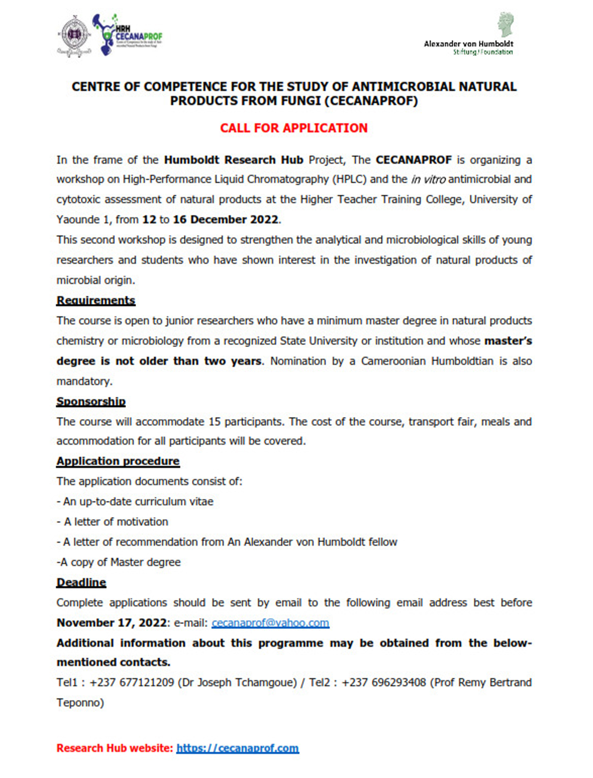 call for applications 2